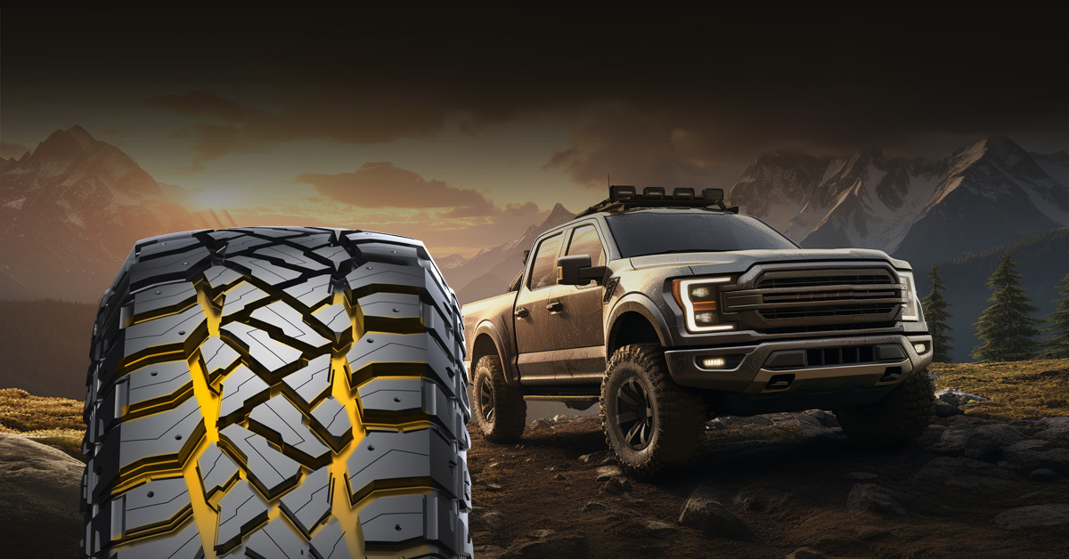 Sailun Terramax RT tire highlighted tread with pick up truck