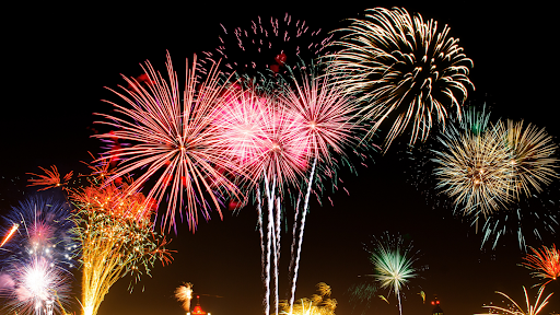 Fireworks in the night sky