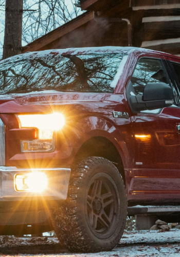 Red pickup truck