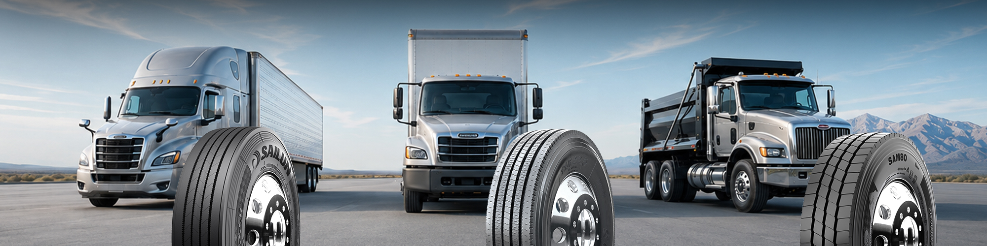 Commercial trucks with tires